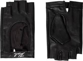 Karl Lagerfeld K/Signature Fl Handschoenen - unisex - Handschoenen - Zwart - M/L - Leer - Accessoires