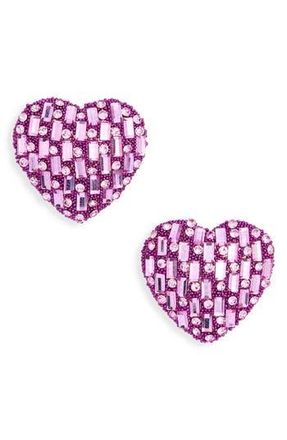 Leith Valentines Day Heart Stud Earrings in Pink- Gold at Nordstrom Rack