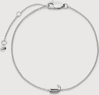 Monica Vinader Sterling Silver Initial J Chain Bracelet