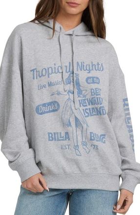 Billabong Vivid Oversize Cotton Blend Graphic Hoodie in Heather Grass at Nordstrom, Size X-Small