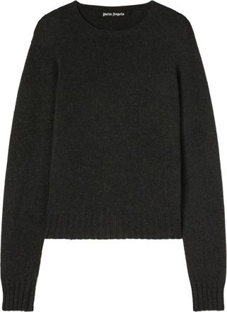 Palm Angels curved-logo wool sweater - men - Merino/Viscose/Cashmere/Polyamide/Acrylic/Wool - M - Grey