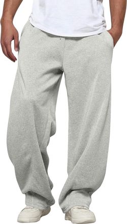 Generic Mens Baggy Joggers Loose Fit Sweatpants Elasticated Waist Drawstring Y2K Streetwear Trousers for Gym Workout Casual Lounge Wear Grey