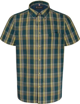 KAM Jeanswear Mens Short Sleeve Chest Pocket Checked Shirt - Blue - 5XL