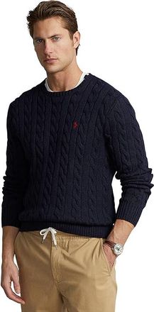 Polo Ralph Lauren Cable-Knit Cotton Sweater Mens Clothing Hunter Navy : 2XL