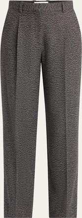 The Row Mikkela Pleated Cashmere Straight-Leg Pants