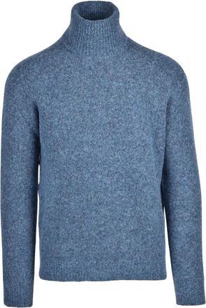 Roberto Collina Dolcevita Turtleneck - Heren - Coltruien - Blauw - M - Katoen - Truien & Vesten