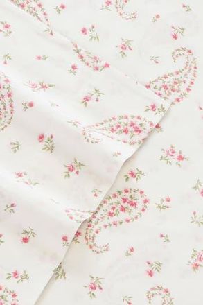 Laura Ashley Bristol Paisley Medium Pink Cotton Sateen King Sheet Set in Bristol Pink at Nordstrom Rack, Size Queen