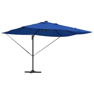 Berkfield Home Cantilever Roma Parasol with LEDs Azure Blue 352x251x265 cm Aluminium | Size: 352 x 251 x 265 cm