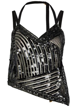 Pucci Sequin-embellished Tulle top - Black - 38 (UK6 / XS)
