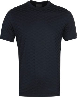 Emporio Armani All Over Logo T-Shirt - Marineblauw