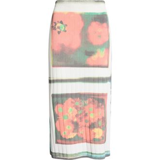 Staud Noemi Ribbed Knit Midi Skirt in Superbloom at Nordstrom, Size X-Large