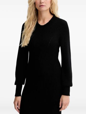 Twin-Set long-sleeved ribbed dress - Black