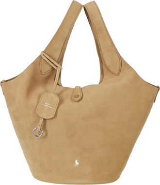 Polo Ralph Lauren Brown Ply Tte Medium Cowhide Leather Tote Bag