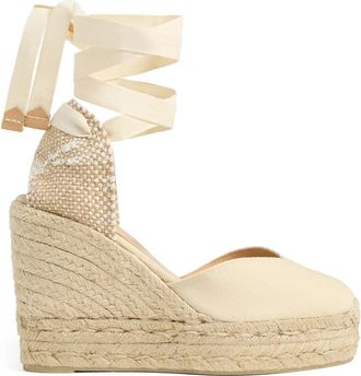 Castaner 11 cm sleehakken - Dames - Sleehakken - Beige - 41 EU - Katoen - Schoenen