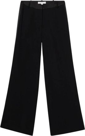 Brooks Brothers Crepe Tuxedo Wide Leg Pants - Dames - Wijde Broeken - Zwart - XS - Polyester - Broeken