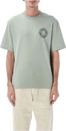 Stone Island T-Shirts, male, Green, XL, Regular-fit T-shirt with Outline Compass print