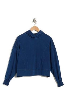 Yogalicious Flow Crop Hooded Sweatshirt in Washed Forever Denim at Nordstrom Rack, Size X-Small