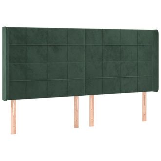 vidaXL Vidaxl - Cabecero Con Orejas De Terciopelo Verde Oscuro 163x16x118/128cm