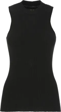 Rick Owens Tops, Dames, Zwart, XS, Wol, Ribbed Wool Top