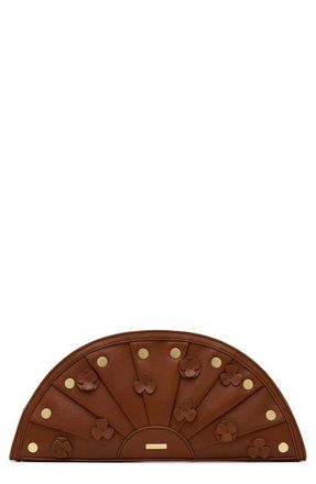 Hammitt Shelley Leather Clutch in Sienna Flora/Brushed Gold at Nordstrom