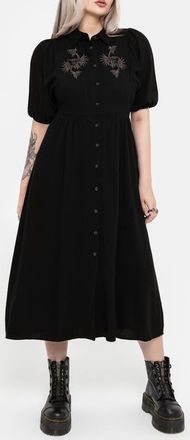 Disturbia Dionaea Midi Shirt Dress in Black at Nordstrom, Size 14