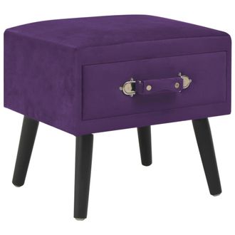 vidaXL Mesita De Noche Morado Oscuro 40x35x40 Cm Terciopelo Vidaxl