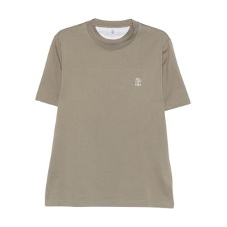 Brunello Cucinelli Brunello Cucinelli, T-Shirts, male, Beige, Size: 3XL Cotton Jersey Crew Neck T-Shirt