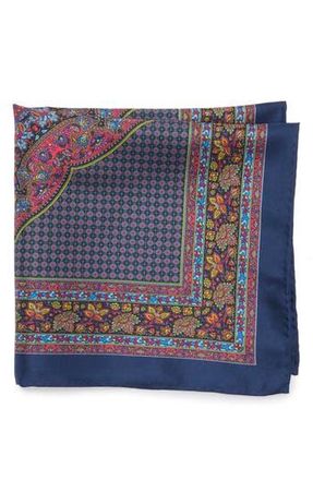 Robert Graham Paisley Floral Pocket Square in Navy/Red at Nordstrom Rack