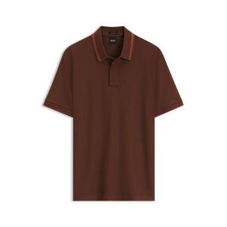 BOSS Regular-fit polo shirt in structured cotton piqu&eacute;
