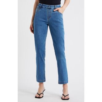 Hue Crosshatch Pedal Pusher Denim Leggings in Chambray Wash at Nordstrom, Size X-Large
