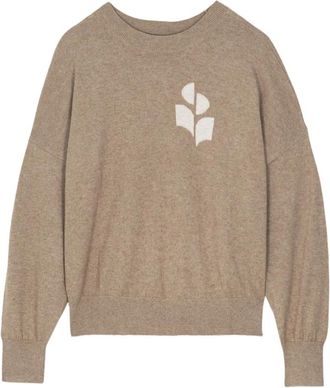 Isabel Marant Marisans Gebreide trui met ronde hals - Dames - Ronde hals truien - Bruin - 2XS - Katoen - Truien & Vesten