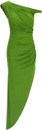 Elisabetta Franchi Crepe Jersey Jurk met Juwelen Band - Dames - Avondkleed - Groen - XL - Tule - Kleedjes