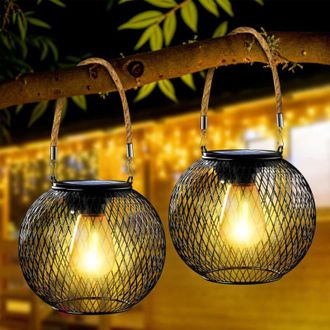 OEM Farol Solar Para Jard&iacute;n Exterior, 2 Luces Solares De Metal Ip44, Luces Solares Colgantes Para Jard&iacute;n Exterior, Decoraci&oacute;n Para Patio, Balc&oacute;n, Regalo