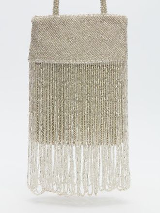Reformation Mini Valentina Beaded Bag in Silver Beaded at Nordstrom