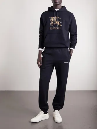 Burberry Tapered Logo-Print Cotton-Jersey Sweatpants