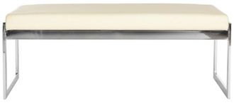 Safavieh Banco en acero inoxidable blanco