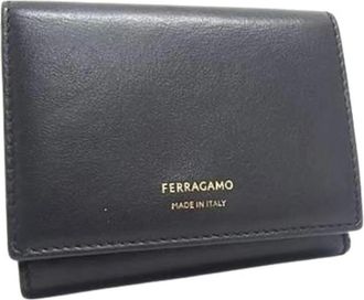 Ferragamo Pre-owned Tri-fold Portemonnee - Dames - Vintage Accessoires - Zwart - ONE Size - Leer - Vintage