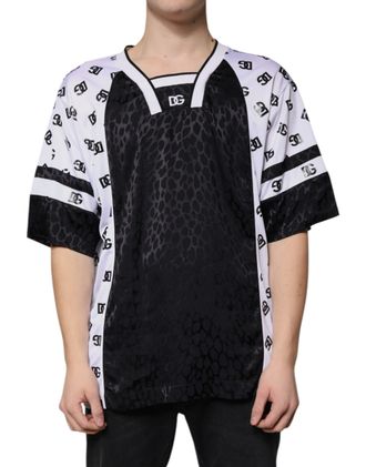 Dolce & Gabbana Black White Logo Men Short Sleeves Mens T-shirt