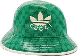 Gucci x adidas Cappello bucket con monogramma - Verde