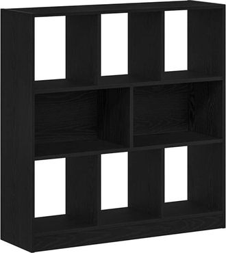 vidaXL Estantería madera contrachapada negro roble 97,5x29,5x100 cm Vidaxl