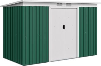 OEM Cobertizo De Jard&iacute;n 213x130x172 Cm Caseta De Exterior Met&aacute;lica Para Almacenamiento De Herramientas Verde Oliva