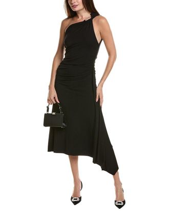 Michael Kors Ruched One-Shoulder Midi Dress