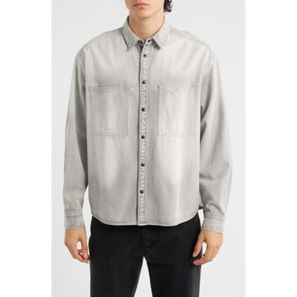 AllSaints Al Denim Button-Up Shirt in Light Grey at Nordstrom, Size Xx-Large