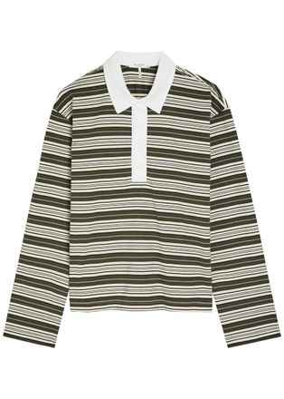 Rag & Bone Rag & Bone Kelly Striped Cotton Polo top - Green - S (UK8-10 / S)