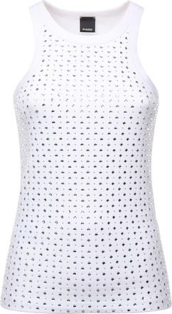 Pinko Tank Top With Rhinestones And Studs