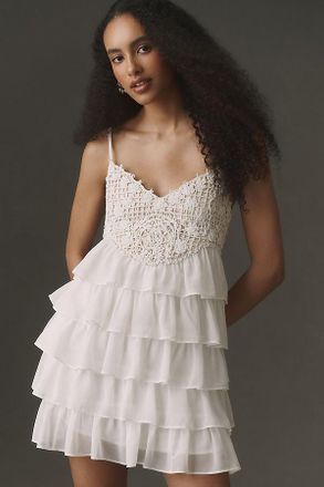 BHLDN Ruffle Deco Mini Dress