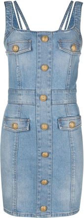 Balmain sleeveless denim dress - women - Elastane/Polyester - 38 - Blue