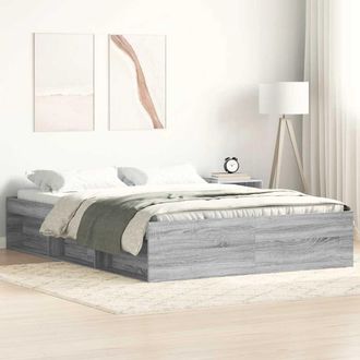 vidaXL Estructura De Cama Gris Sonoma 140x190 Cm Vidaxl