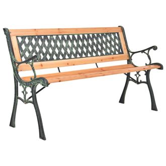 vidaXL Banco De Jard&iacute;n Hierro Fundido Y Madera Maciza De Abeto 116 Cm Vidaxl