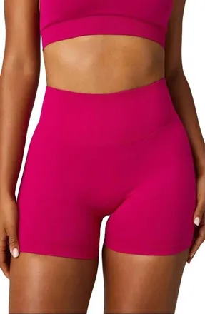 Fabletics Seamless Scrunch 4 Short in Lush Berry at Nordstrom, Size Xx-Large
